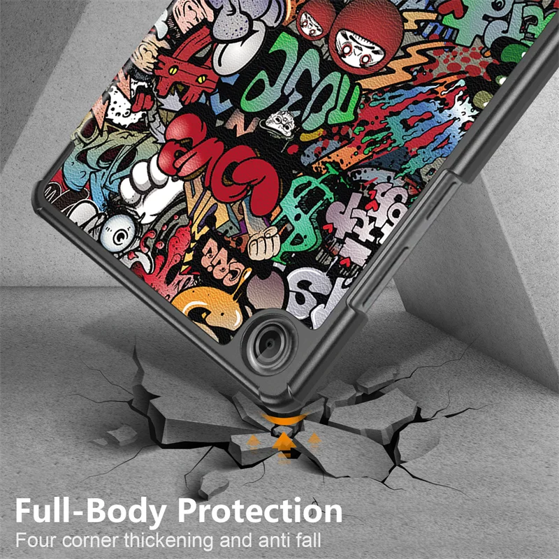 Fashion Paint Smart Magnetic Leather Cover