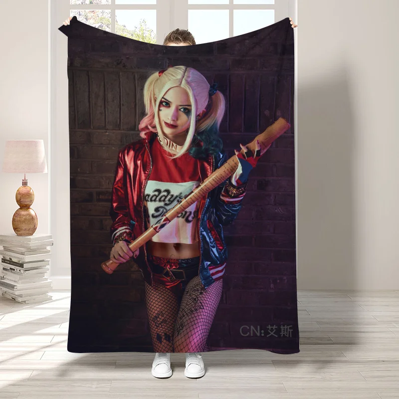 H-Harley Quinn Cute Throw Blanket Nordic Decorative Sofa Blankets for Bed Bedroom Decoration Bedspread the Fluffy Soft Fleece 5