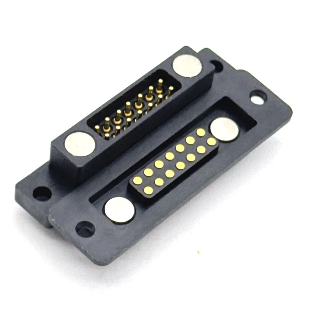 1 세트 2A 2Pin DC 마그네틱 포고 핀 커넥터 14Pin 포고핀 남성 여성 스프링 장착 DC 전원 소켓 피치 2.54mm