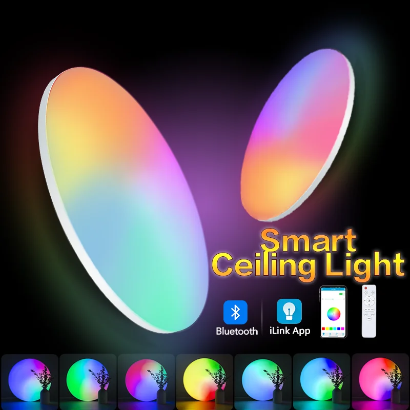 RGB-Smart-Deckenleuchte, LED-Innenraum, dekoratives Licht für Zuhause, 18–54 W, 220 V, farbige Dimm-Deckenleuchte für Umgebungs-Stimmungsbeleuchtung – Detail 1