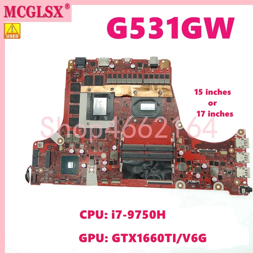 G531GW i7 9750H GTX1660TI V6G Mainboard For Asus ROG G531GV G531GU G531GT G531GD G731G G731GU