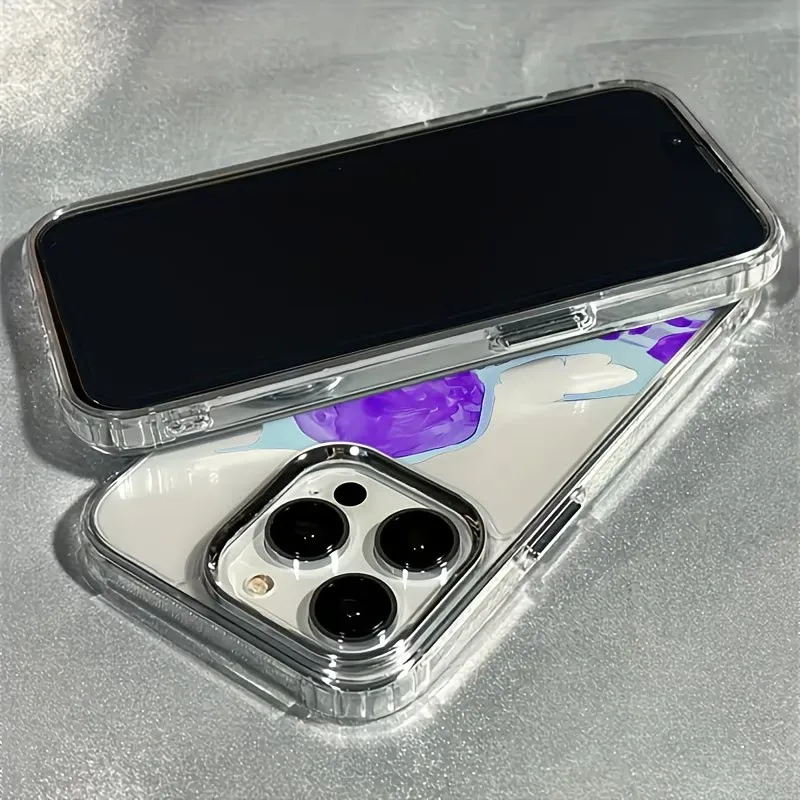 Shockproof Purple Skull Clear Soft Phone Case Cover