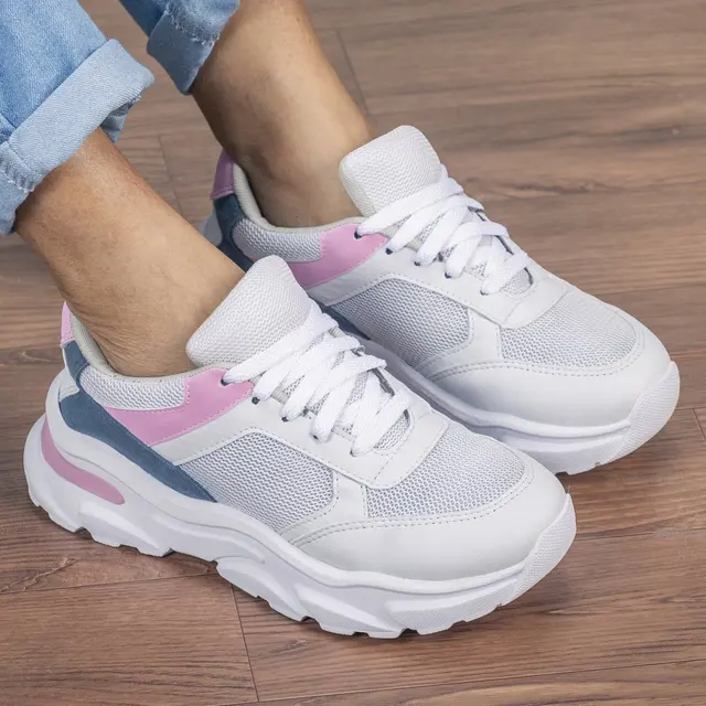 Tênis Esportivo Cloe Feminino GuGi Caminhada Leve e Confortável Para o Dia a Dia em Camurça 621-GG