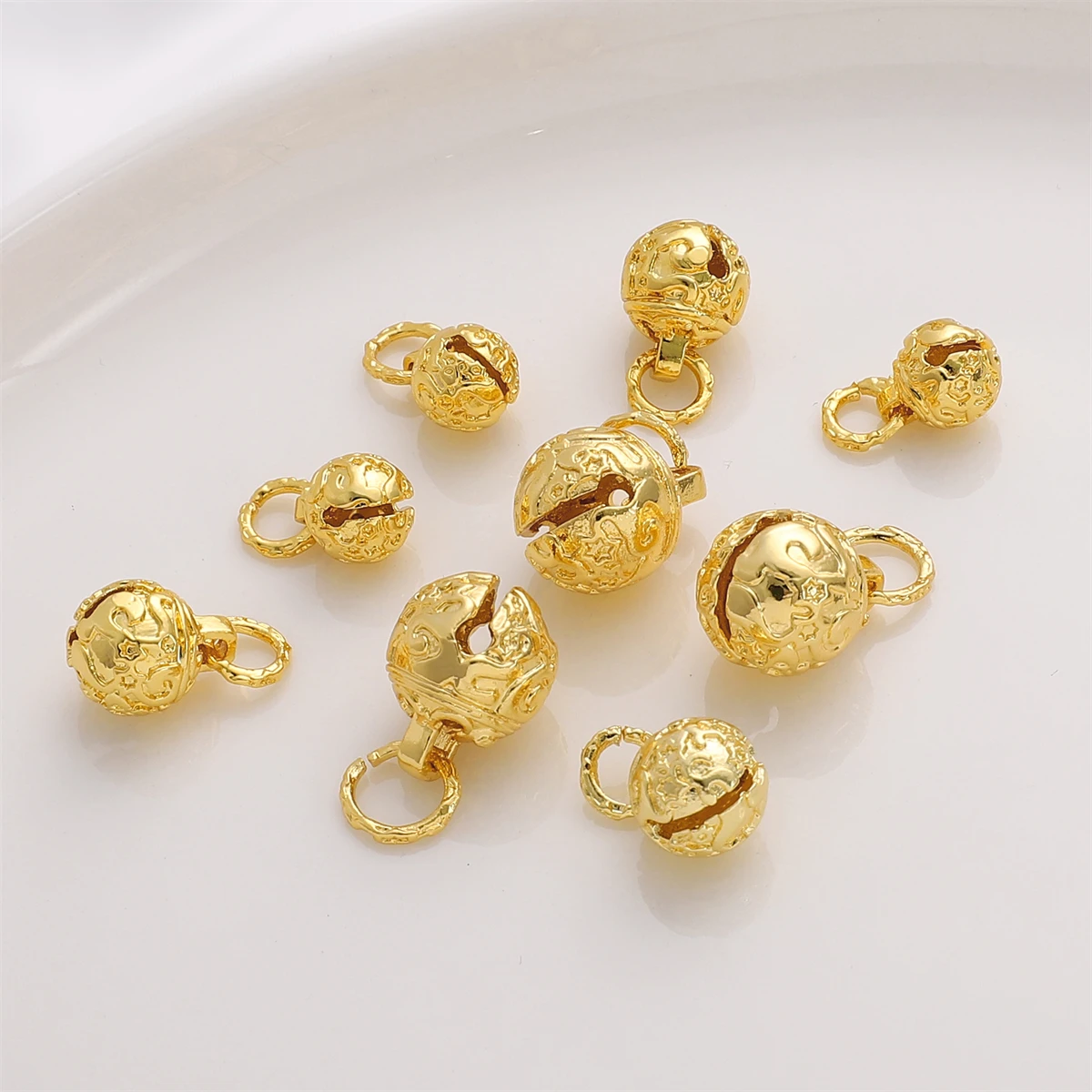 

1Pc 8-12mm 18K Gold Plated Copper Cute Tiger Head Bell Pendant for Children's Bracelet Jewelry Making Supplies Fortunate Gifts