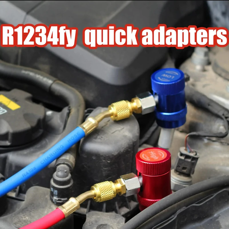 High/Low Side Adjustable Quick Couplers for Car AC System Recharging and Evacuation