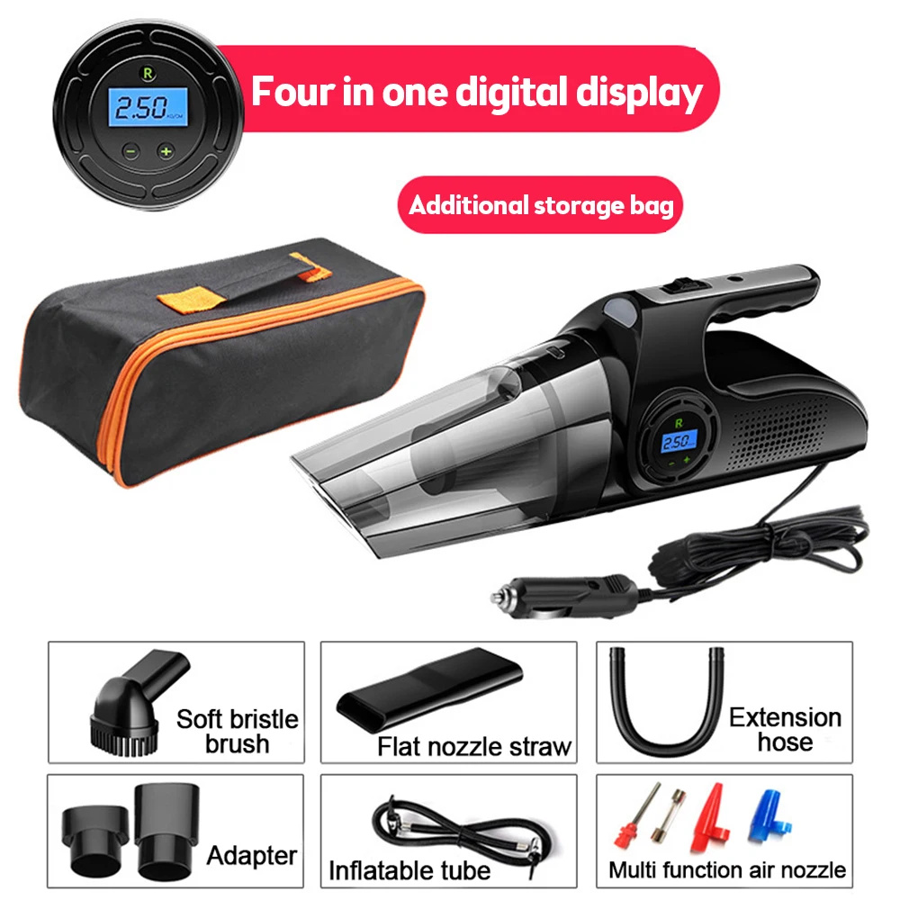 

4 In 1 Wireless Vacuum Cleaner 50000Pa Home Mini Portable Vacuum Cleaner 120W Powerful Suction Wet and Dry Smart Digital Display
