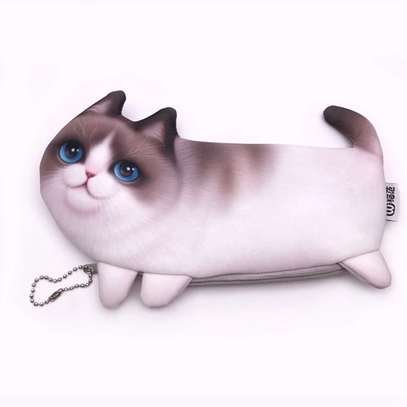 

Cute 3d Simulation of Cat Pencil Bag Papelaria Soft Nap Zipper Pencil Case Stationery Material Escolor School Supplies Boy Gifts