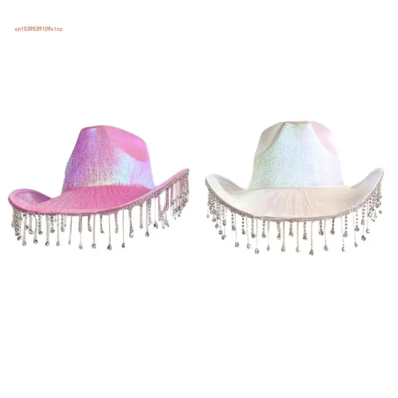 

Bride Cowboy Hat Rhinestones Tassel Cowgirl Hat Bride Hat Bachelorette Party Hat