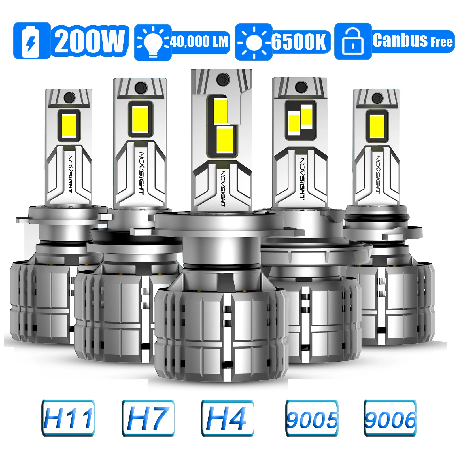 200W LED Bulbs 9005 9006 H11 H4 H7 H13 9004 9007 9012 Pro Series High Power  40000 Lumens Brightest