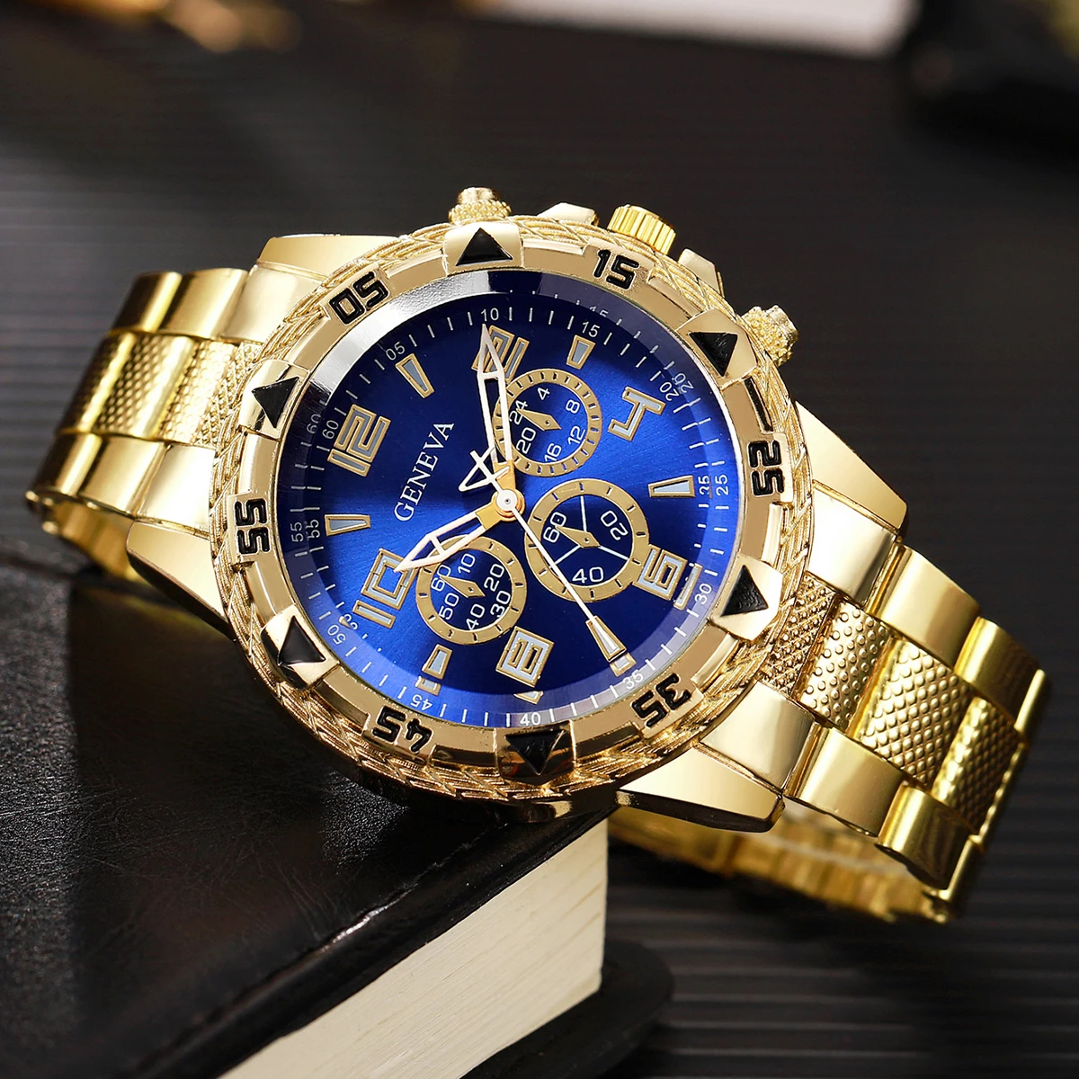 4 Pcs/set Men's Fashion Business Watches Large Display Analog Quartz Watch for Men Watch Gift Men's Watches (Without Box)