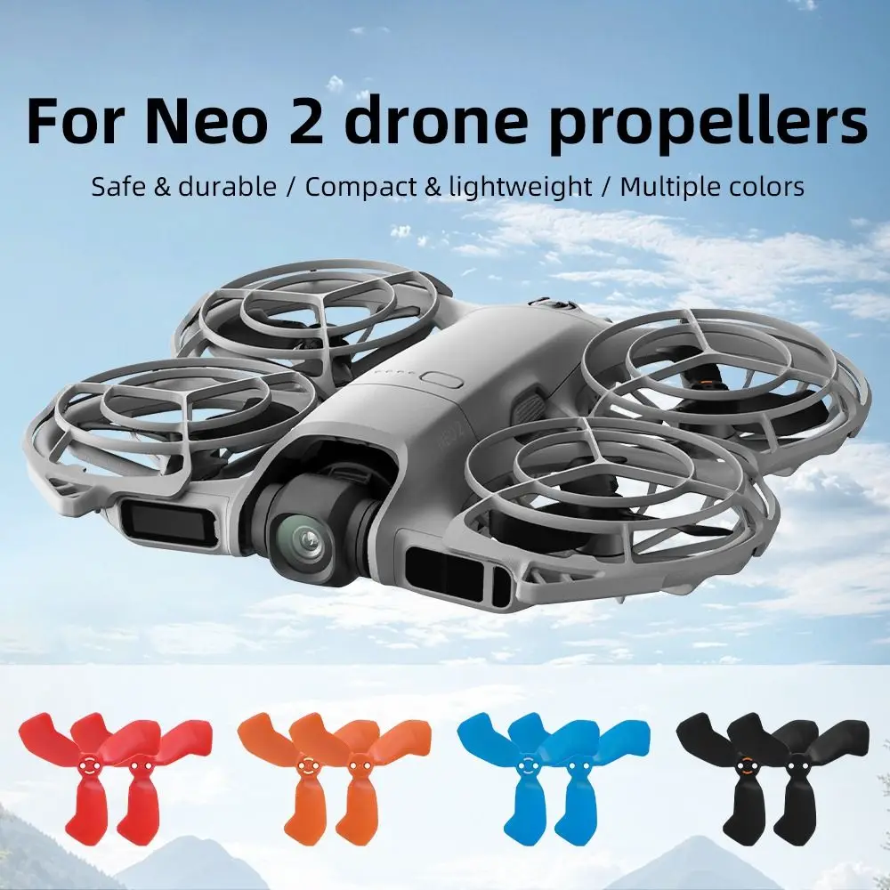 2쌍 교체용 드론 프로펠러 경량 퀵 릴리스 드론 예비 블레이드 드라이버 포함 DJI Neo 2용 다채로운 색상