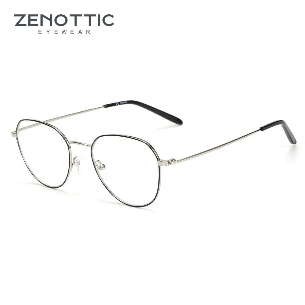ZENOTTIC Fashion Anti Blue Light Blocking Computer Glasses for Metal Round Anti-Blue Ray Goggles Women Men Eyeglasses Frame