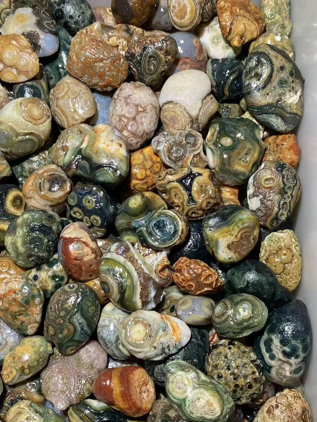 1kg/lot boutique natural Outer Mongolia surface eye stone rare precious Beautiful eye pattern diy pendant Collectibles