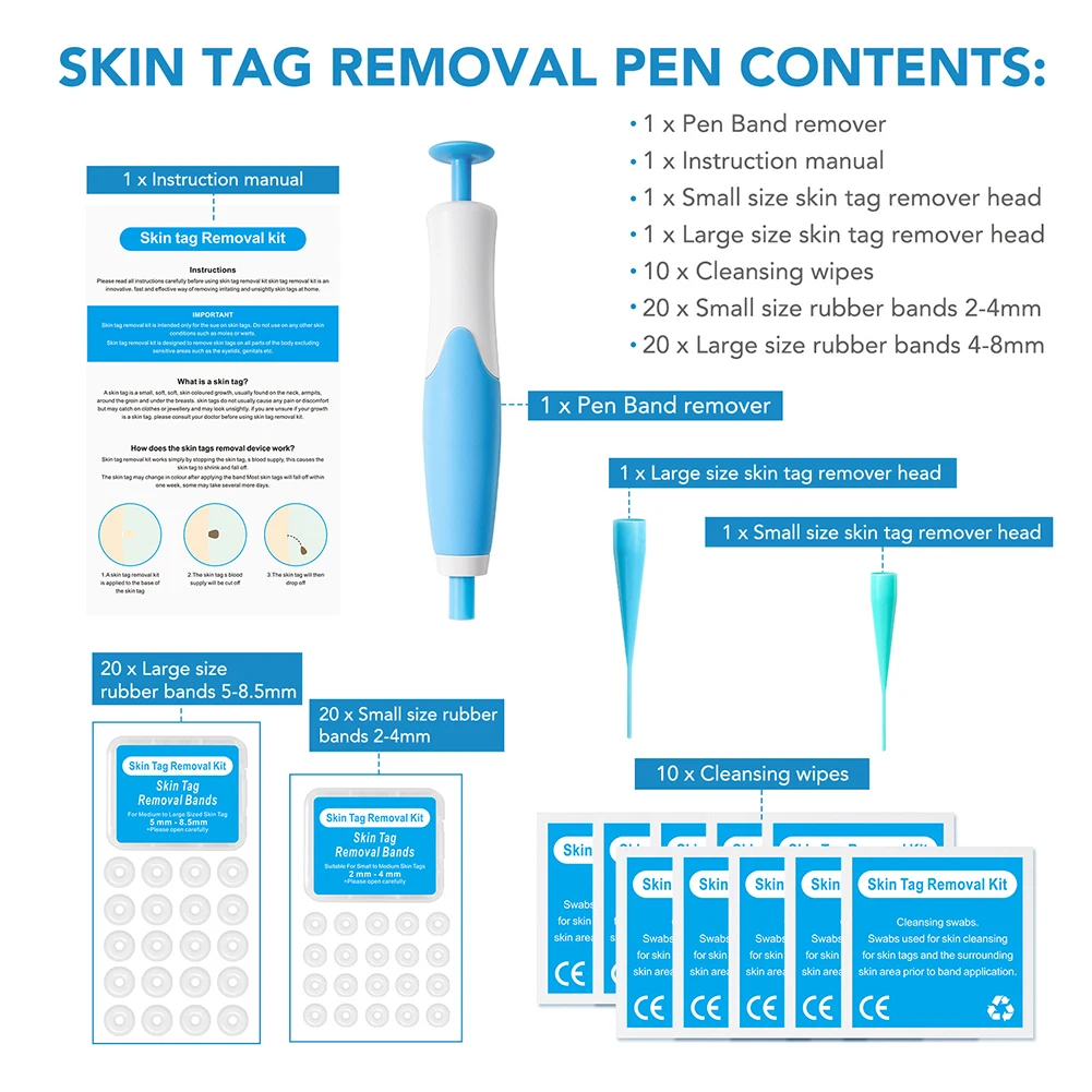 Auto Micro Skin Tag Remover Device 2 IN 1 Standard And Micro Skin Tag Removal Kit Adult Mole Wart Remover Face Care Beauty Tools