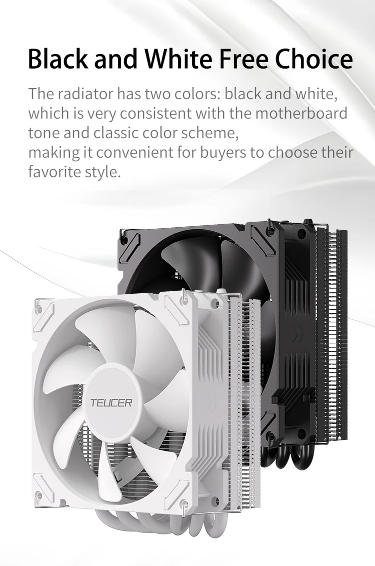 TE-55 Low Profile CPU Cooler 6 Heat-Pipes CPU Air Cooler with 15mm Thickness Sli