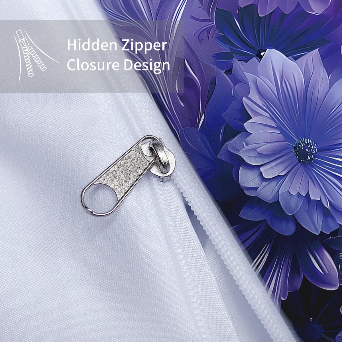 3pcs fashionable purple butterfly printed bedding set, soft and comfortable, for women bedroom, queen, king and twin bed