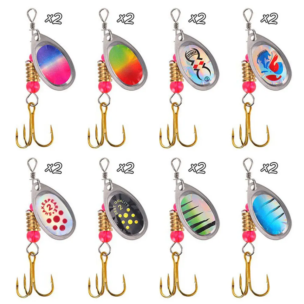 16pcs Metal Spoon Spinner Trout Fishing Lure Set Wobblers Fishing Spoons Bait Crankbaits for Pike Crochet Kit Artificial Baits