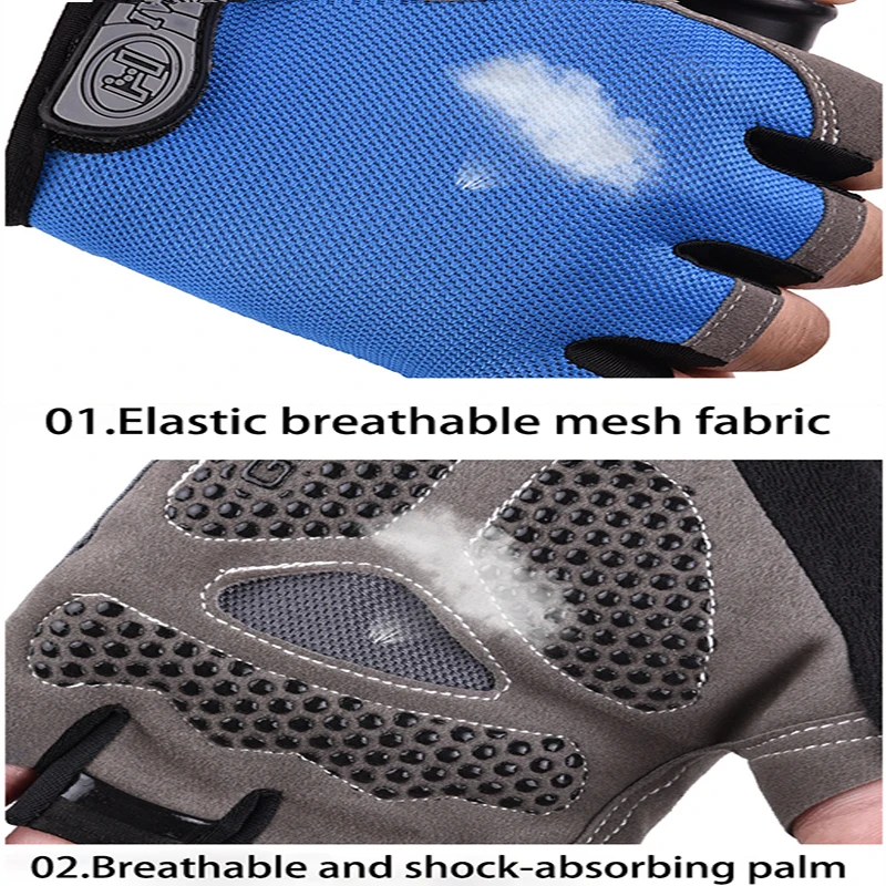 Men Cycling Bicycle Gloves Half Finger Gym Women Mitten