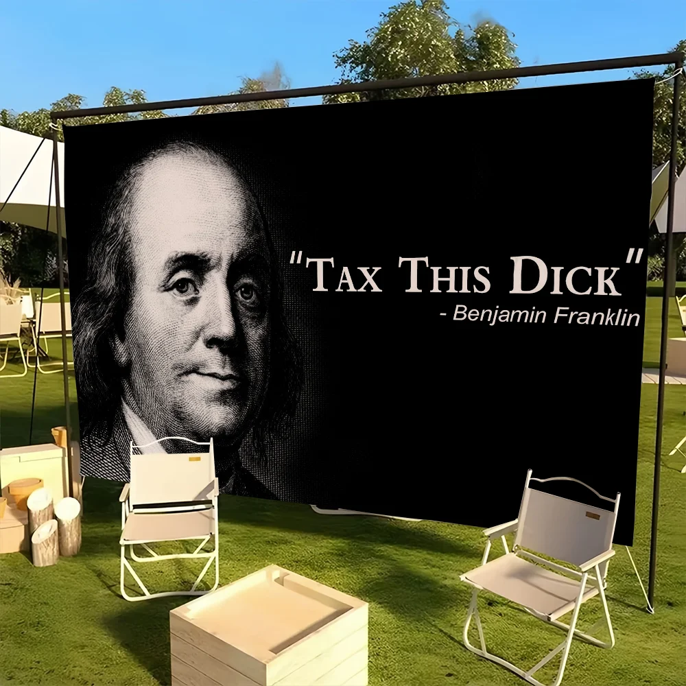 Lustige Benjamin Franklin Steuer dieser Dick-Flagge, College-Schlafzimmer, Wohnzimmer, Zuhause, Wohnheim, Dekor, lustiger Wandteppich, Garage, Bar, Wand, Club, Banne – Detail 6
