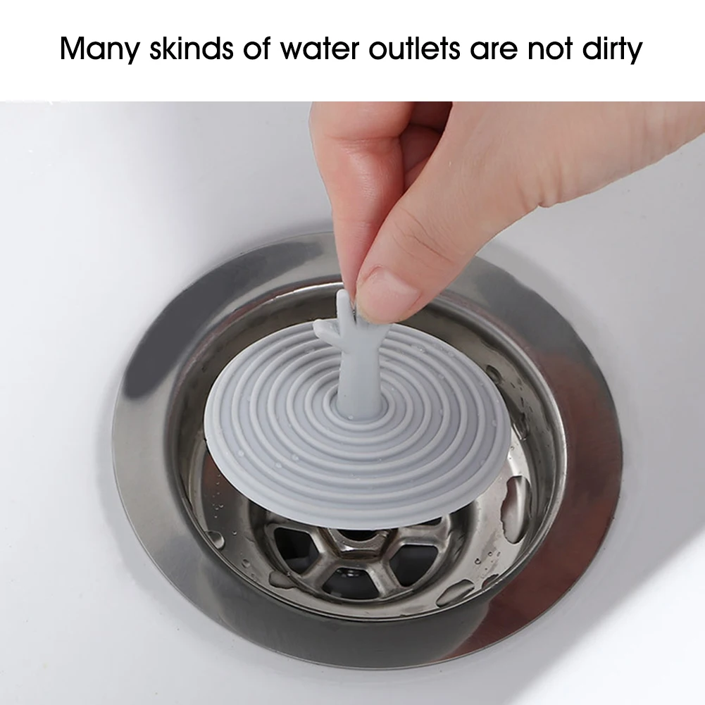 Silicone Bathtub Stopper Leakageproof Drain Cover Sink Hair Stopper Tub Flat Plug Bathroom Accessories
