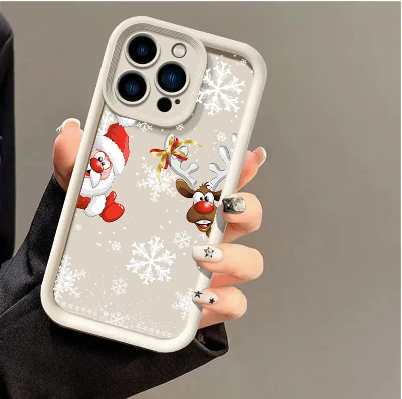 Festive Cartoon Shockproof Phone Case - Merry Christmas & New Year Gift Edition