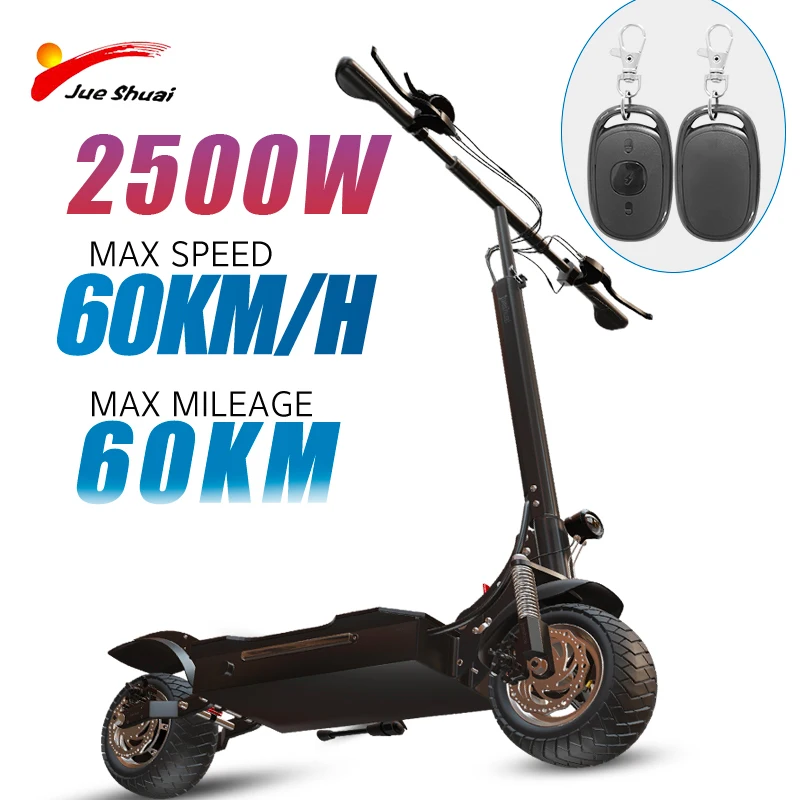10 inch Off Road Electric Scooter 60km/h Adult E Scooter Foldable Electric Skateboard 60KM Long Range E with Remote Key