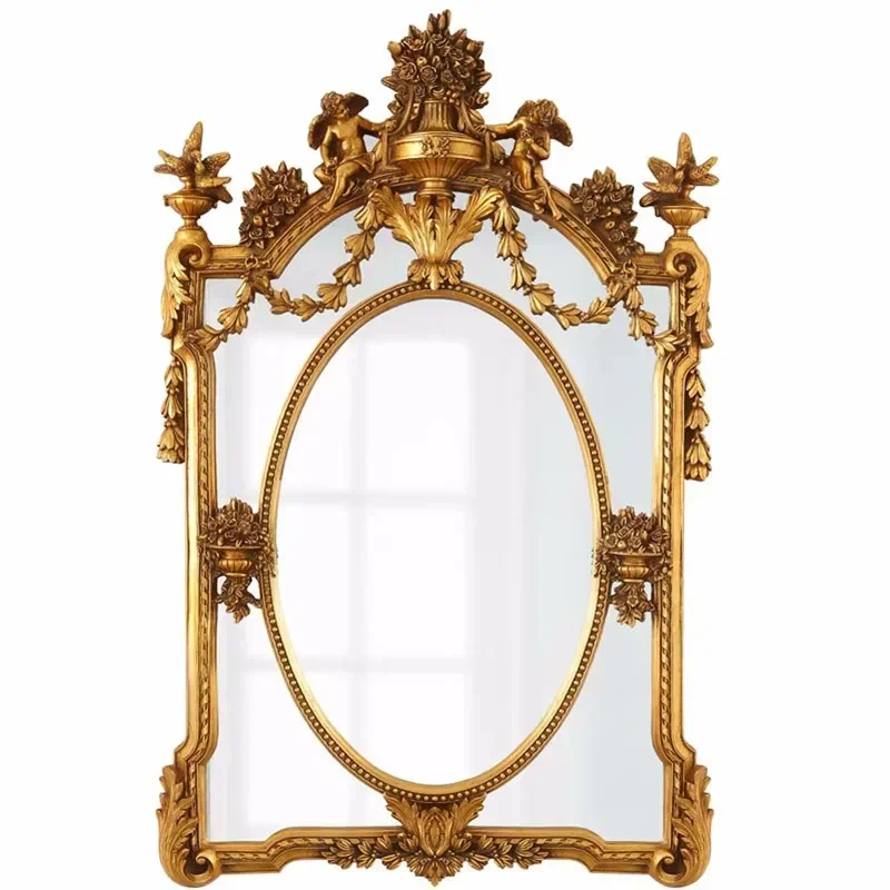 

Золотое декоративное зеркало для душа, настенное эстетическое необычное декоративное зеркало на заказ, винтажное зеркало specchiо, домашний дизайн