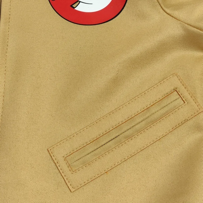 Close-up of stitching details on the costume fabric.