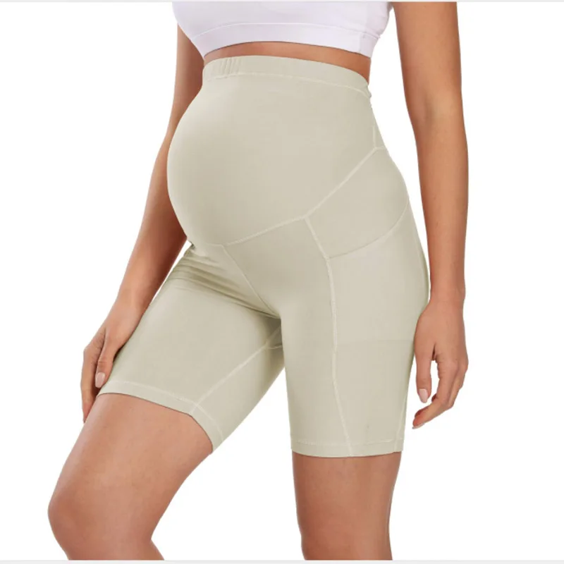 Summer Maternity Leggings Woman Mini Yoga Fitness Sports High Waist Belly Pregnant Pants Slim Fashion Shorts 3