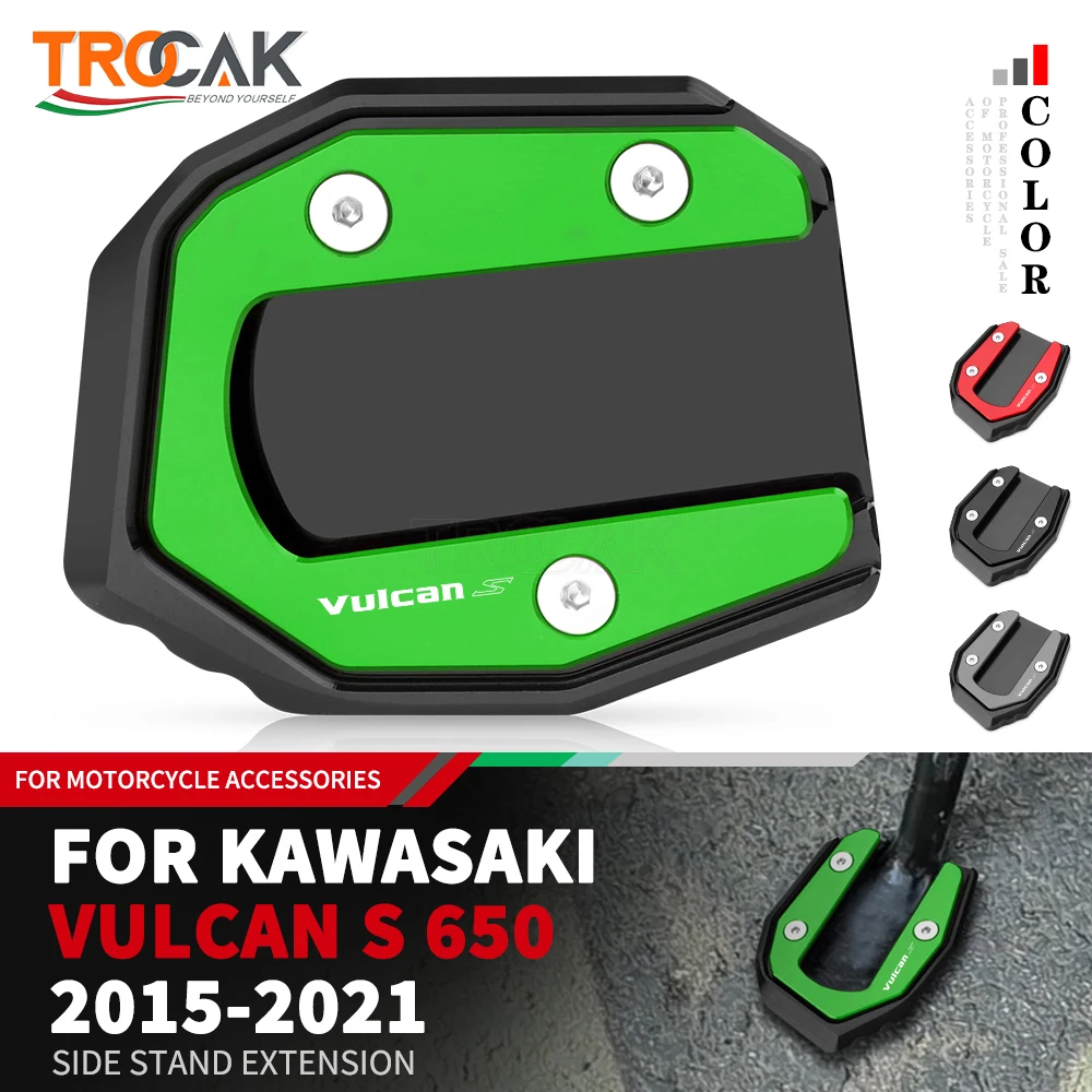 Motorcycle Kickstand Extender Motorcycle Kickstand Pad For KAWASAKI Vulcan S VN650 VN 650 2015-Motorcycle CNC Kickstand Foot Side Stand Extension Pad Support Plate Enlarge