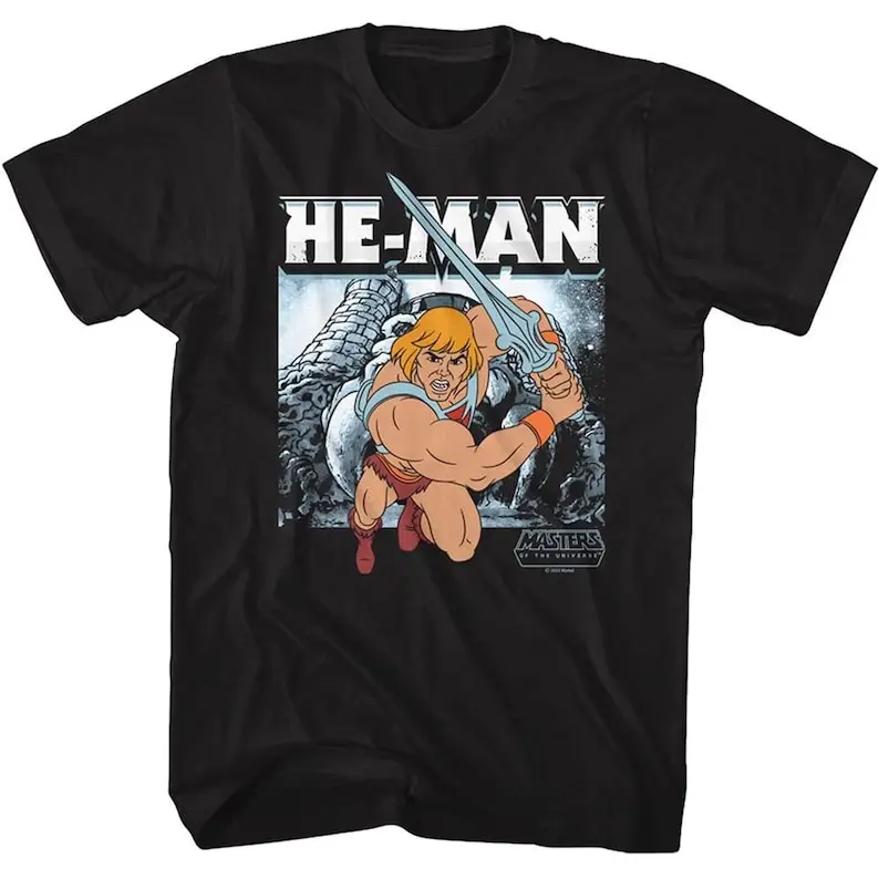 

Masters of the Universe He-Man Charging Black Adult T-Shirt