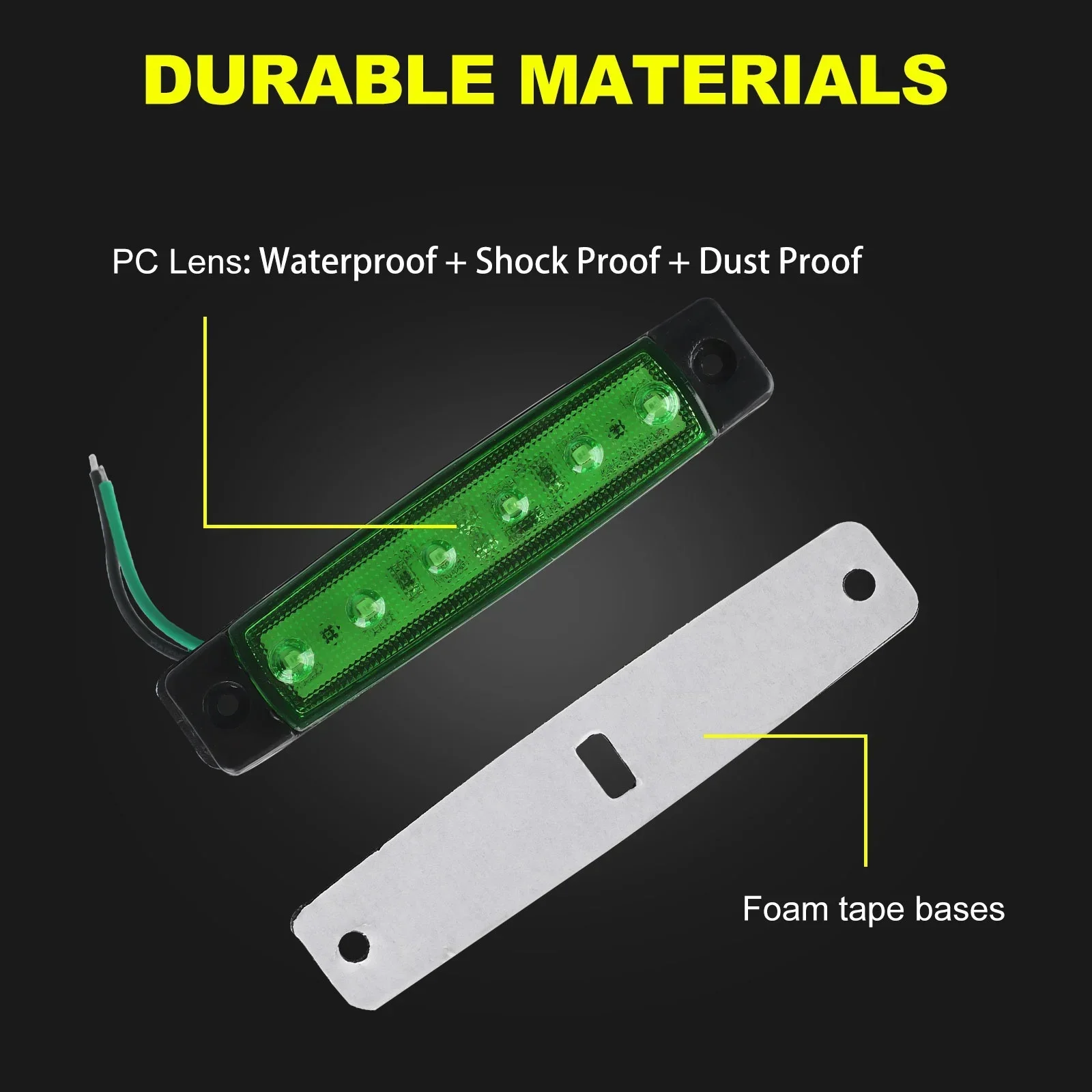 10PCS 12V-24V Led 사이드 마커 표시기 자동차 조명 전면 후면 트럭 택시 RV 트레일러 앰버/레드/화이트/그린/블루
