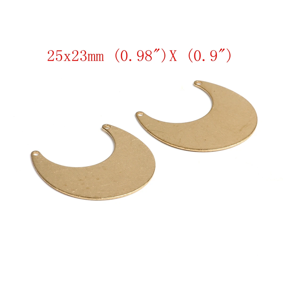 Gehämmerte Messing-Charms, mondförmiger Verbinder, Zubehör für DIY-Ohrringe, Halskette, Armband, DIY-Herstellung, Schmuckzubehör – Detail 6