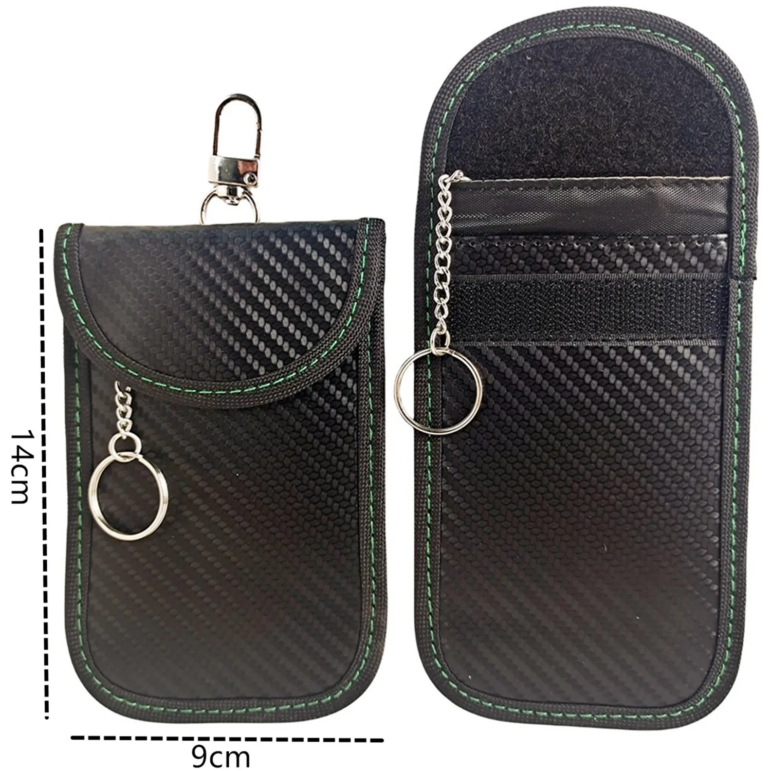 Carbon Fiber RFID Shielding Faraday Key Pouch - Anti-Theft, Anti-Induction, Neutral Style