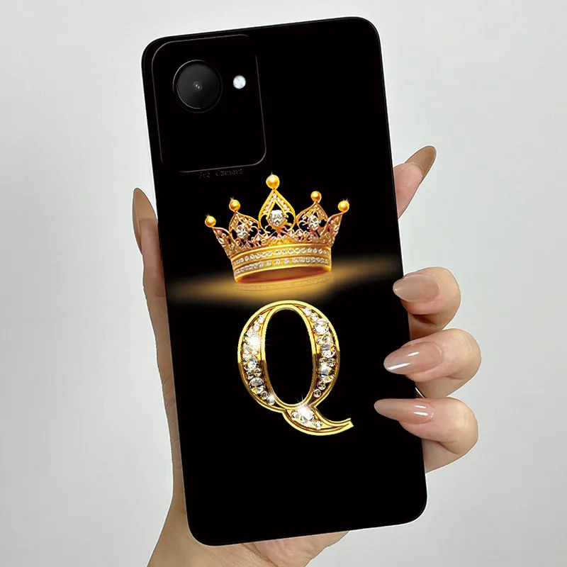 Crown Letters Soft Case with Camera Protection - Stylish Back Cover