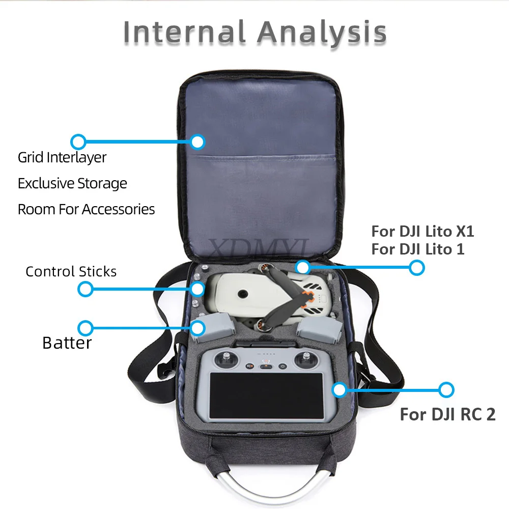 DJI Lito 1/Lito X1 RC 2/RC N3 휴대용 어깨 가방 보관 상자 배낭 드론 액세서리 용 야외 여행 가방 운반 케이스