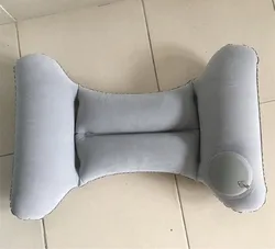 Inflatable Travel Waist Pillow for Ultimate Comfort and Support (Light Grey)