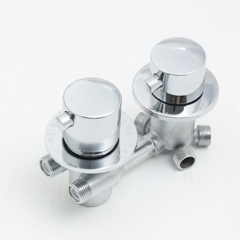 4 Ways Water Outlet Cold And Hot Intubation Brass Diverter Shower Faucets Mixer Valves Bathroom Screw Thread Faucet