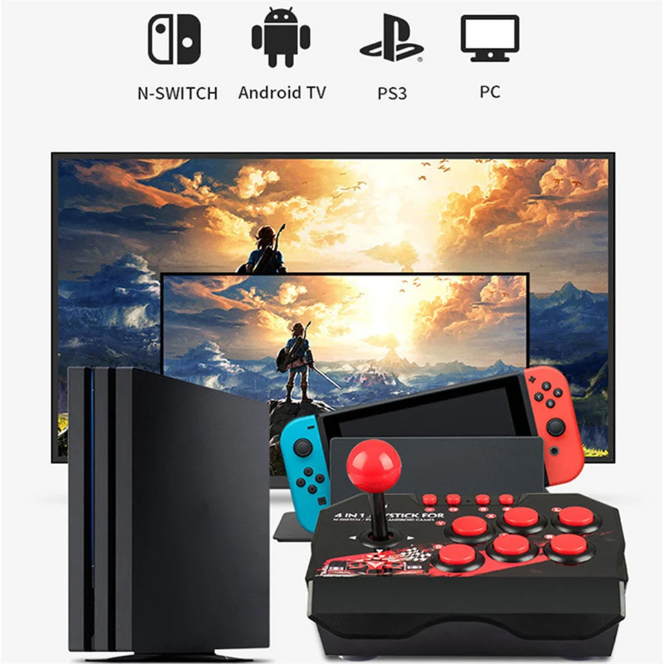 4 في 1 ريترو ممر محطة القتال عصا لعبة عصا التحكم ت...