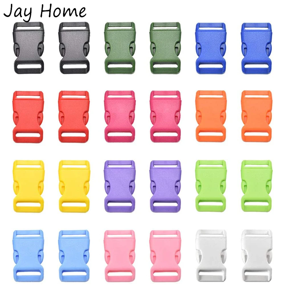 

10Pcs Quick Side Release Buckles Plastic Colorful Sewing Paracord Buckles for Backpack Belt Bracelets Pet Collar Strap Craft