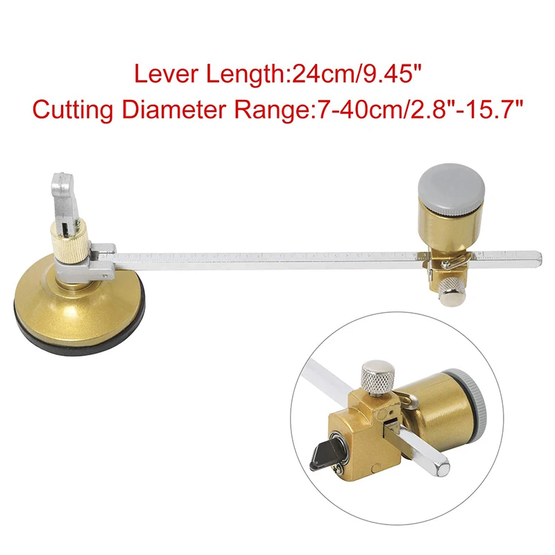 Circular Glass Cutter Handle and Suction Cup Adjustable Diamond Glass Cutter Tool Set Diameter 40cm glass cutter tile glass cutter