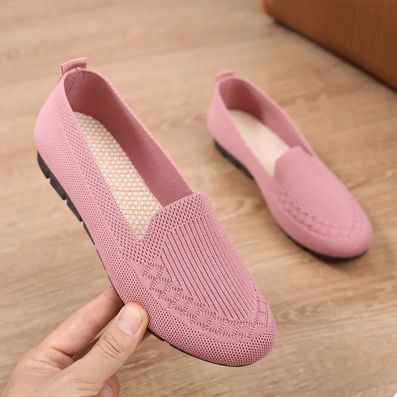 shoes women net shallow mouth flat shoes breathable casual comfortable Non-slip mother shoesdr54