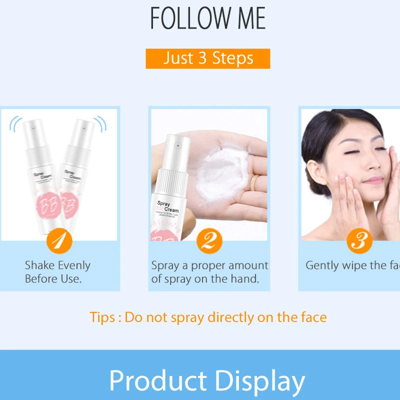 Whitening Moisturizing Base Spray BB Cream Concealer Brighten Face Beauty Skin Care Foundation Makeup 20ml