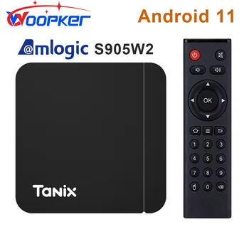 Woopker Tanix W2 스마트 TV 박스, 안드로이드 11, S905W2, 2.4G, 5G, 듀얼 와이파이, 100M, 블루투스 TVBOX, 4K 미디어 플레이어, 셋톱 박스