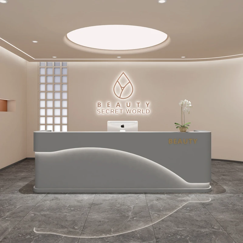 Front Podium Reception Desk Counter Office Cashier Modern Lectern Desk Bar White Comptoir De Caisse Boutique Office Furniture