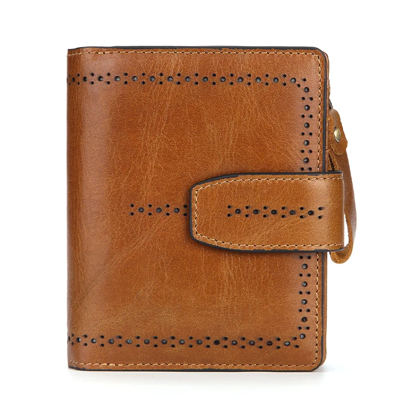 Women's RFID Blocking Leather Small Compact Bi-fold Zipper Pocket Wallet Card Case Purse with id Window 2