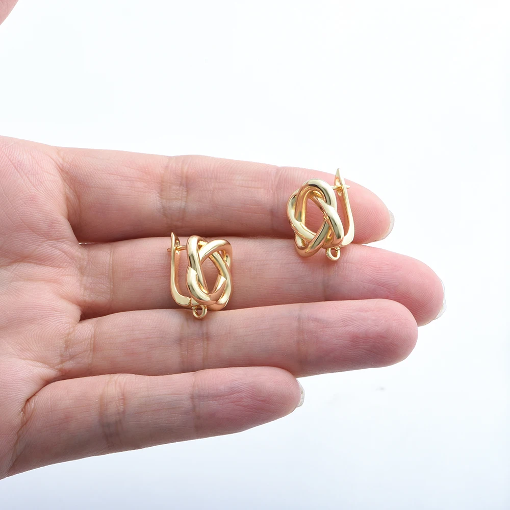 Earring Hooks 1 Pair Smooth 18K Gold/Rhodium Plated Ear Wire Fastener DIY Jewelry Making Accessories Supplies