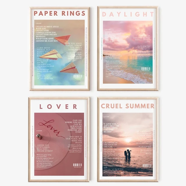 Taylor Swift Poster Hippie Wallpaper Lyrics Album Cover Art Summer Comics  Poster Gift Home Decor Picture for Living Room Bedroom - AliExpress