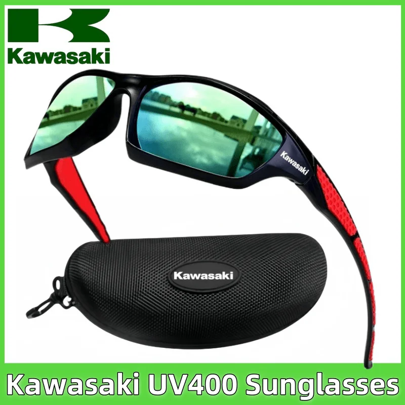 Kawasaki Motorcycle Glasses Men's Driving Camping Hiking Fishing Polarized Sunglasses Outdoor Sports UV400 Bicycle Glasses polarized sunglasses fishing sunglasses