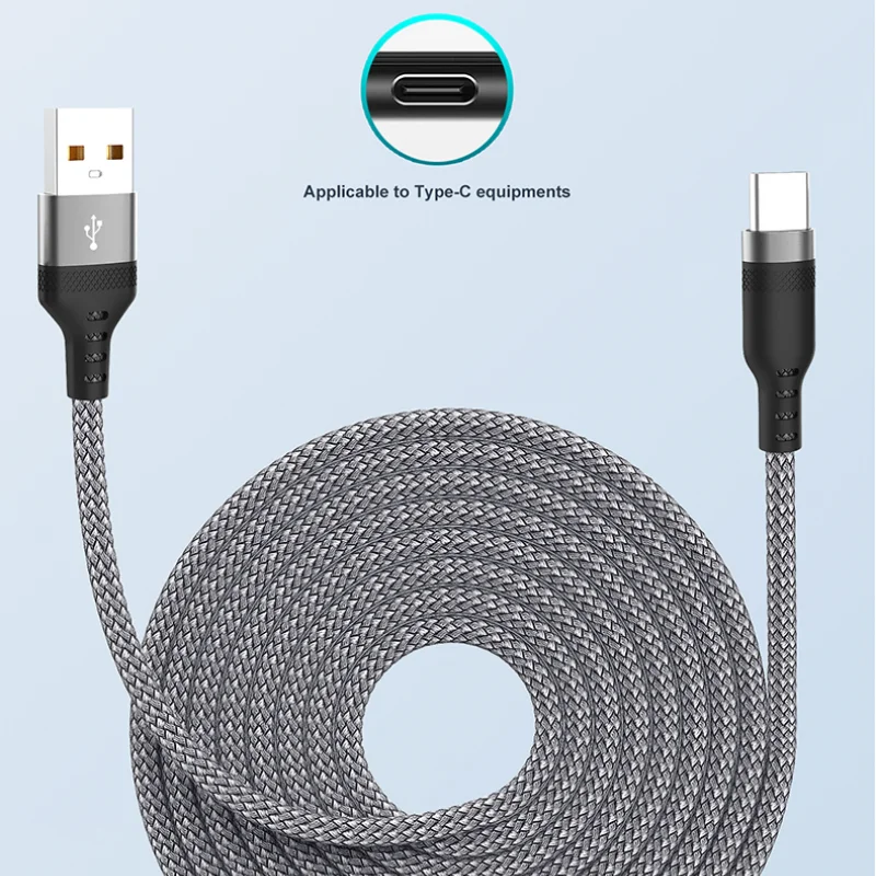 NNBILI 3m/5m/8m USB TYPE C 케이블 5A 초고속 충전 케이블 (화웨이, 삼성, 오포, 원플러스 호환) 범용 USB C 연장 케이블
